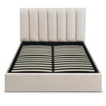 Paris Prix Lit Coffre Design en Tissu  Songa  140x190cm Beige