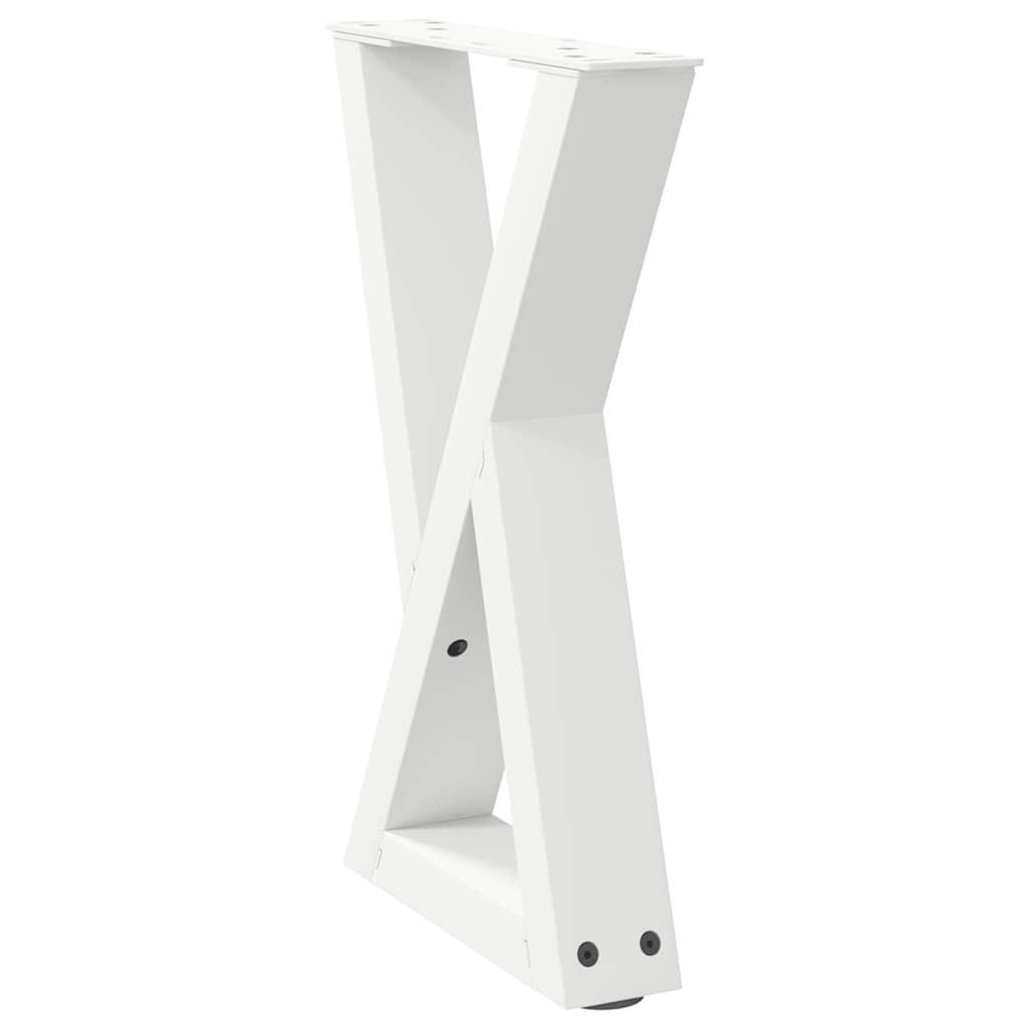 Voir la diapositive 4 : VIDAXL Pieds de table basse 2 pcs blanc 38x(42-43,3) cm acier