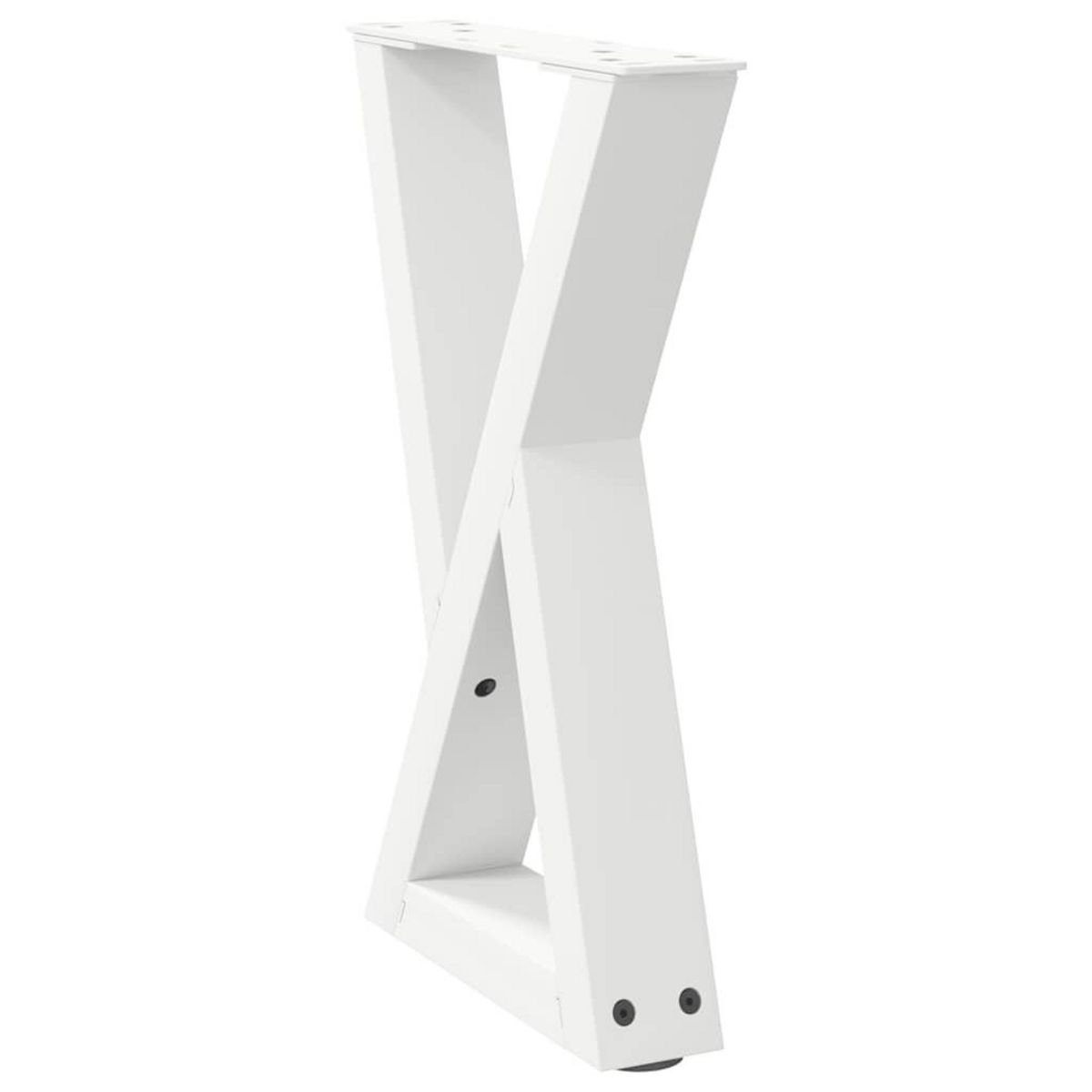 VIDAXL Pieds de table basse 2 pcs blanc 38x(42-43,3) cm acier