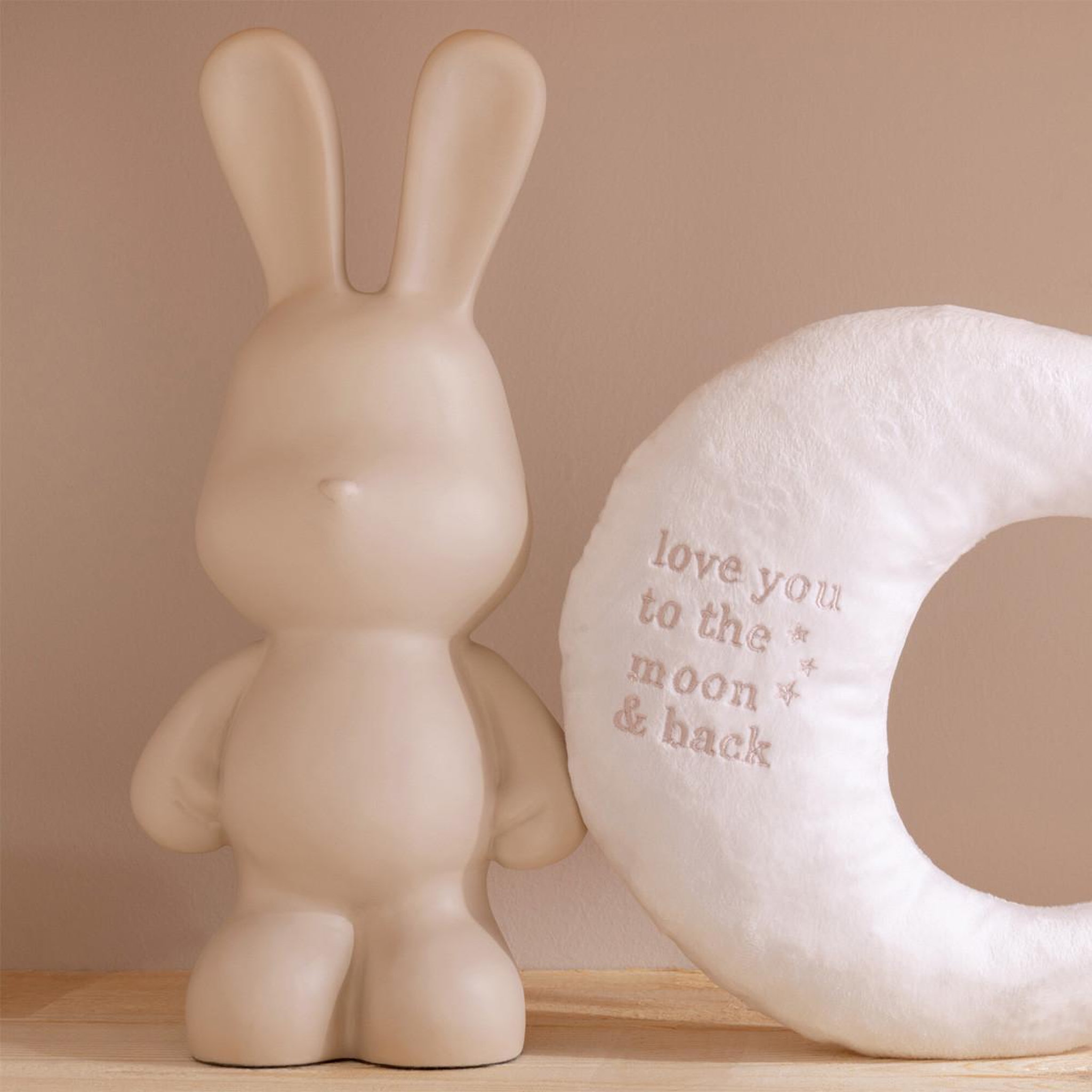 Voir la diapositive 5 : J-LINE Statuette lapin en résine  eddy  36cm beige