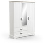 Voir la diapositive 1 : Demeyere Armoire de chambre - COTTAGE - Chene Kronberg / Blanc - 3 portes - 148,6 x 57,1 x 199,6 cm