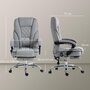 Voir la diapositive 3 : VINSETTO Fauteuil de bureau manager massant chauffant inclinable réglable télécommande repose-pieds rétractable velours gris clair