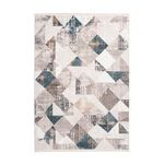 Paris Prix Tapis Géométrique à Franges  Akropolis II  Gris & Bleu. Coloris disponibles : Gris