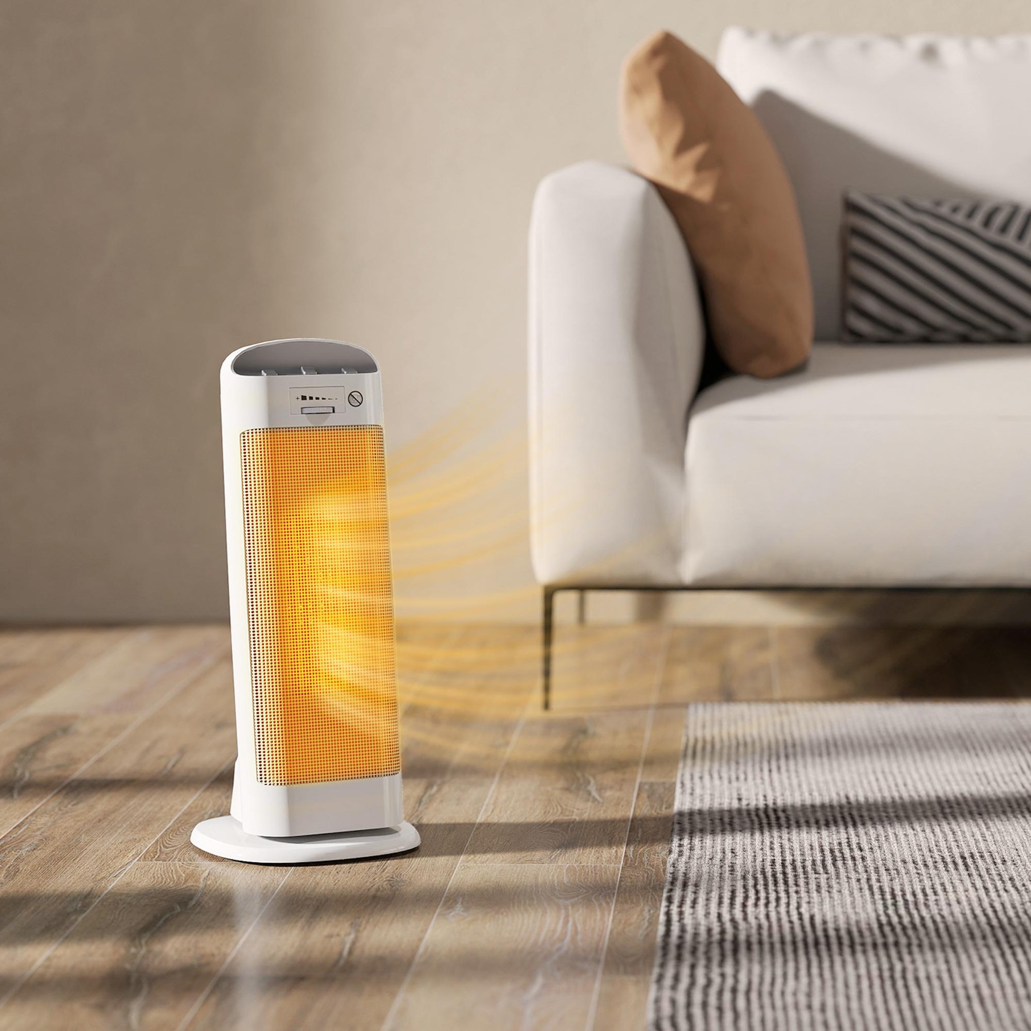 Voir la diapositive 6 : HOMCOM Radiateur électrique céramique PTC - chauffage soufflant oscillant 700/1300/2000W - 4 modes, thermostat - blanc