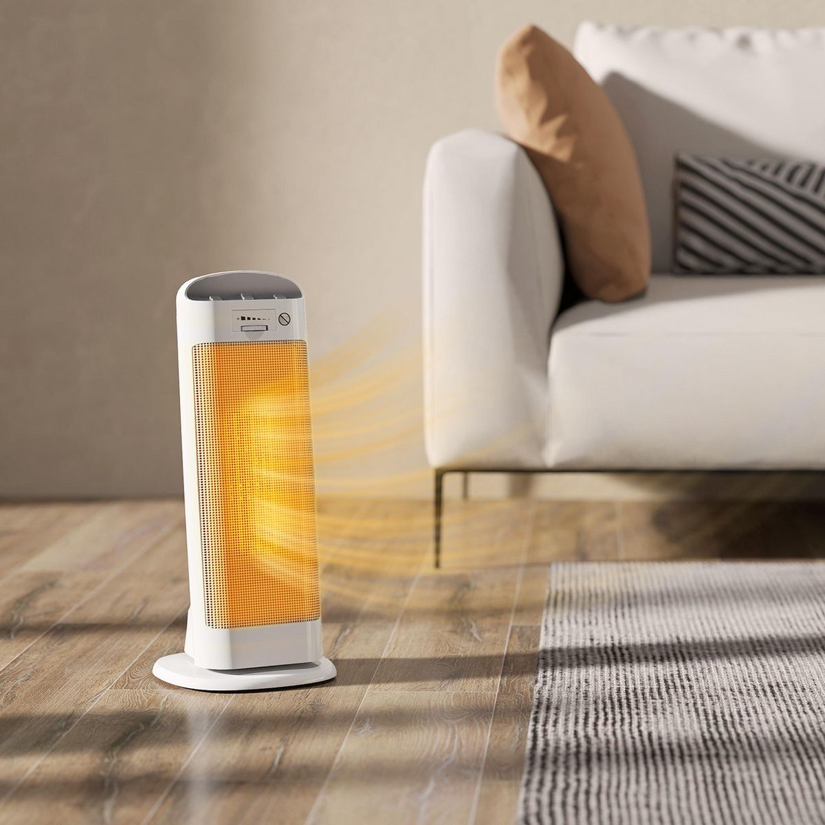 HOMCOM Radiateur électrique céramique PTC - chauffage soufflant oscillant 700/1300/2000W - 4 modes, thermostat - blanc