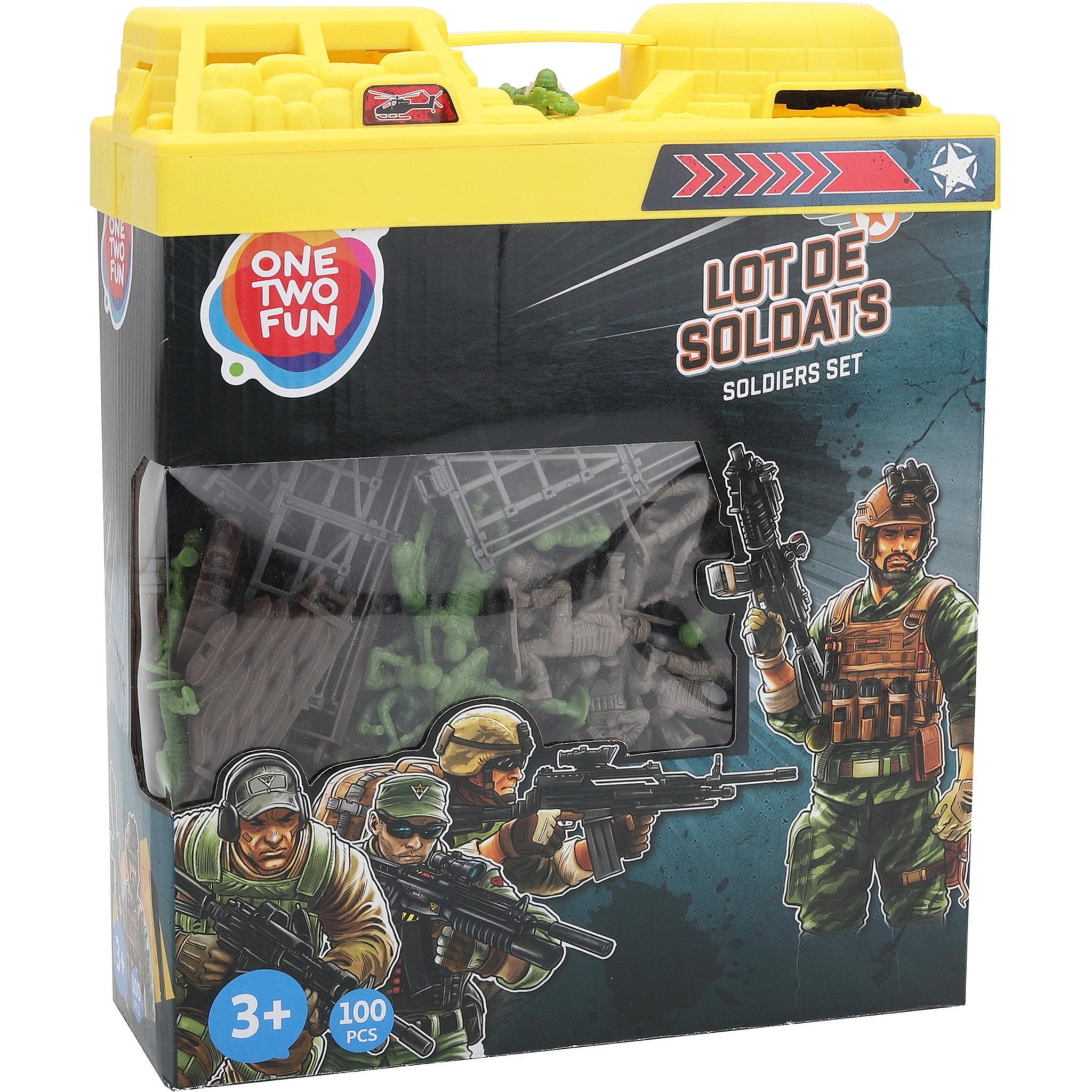 Voir la diapositive 2 : One Two Fun Ensemble soldats 100 pièces en plastique