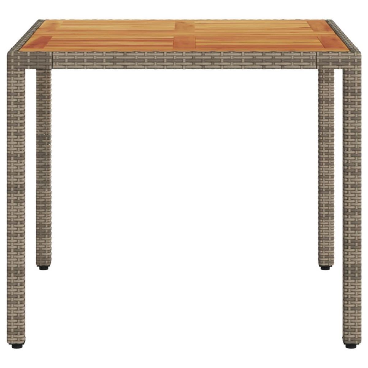 VIDAXL Table de jardin et dessus en bois d'acacia gris resine tressee