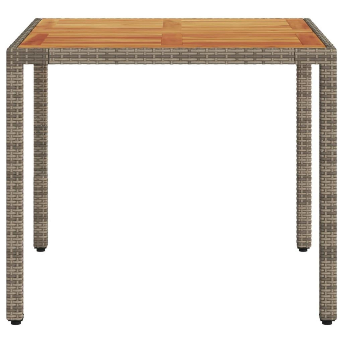 VIDAXL Table de jardin et dessus en bois d'acacia gris resine tressee
