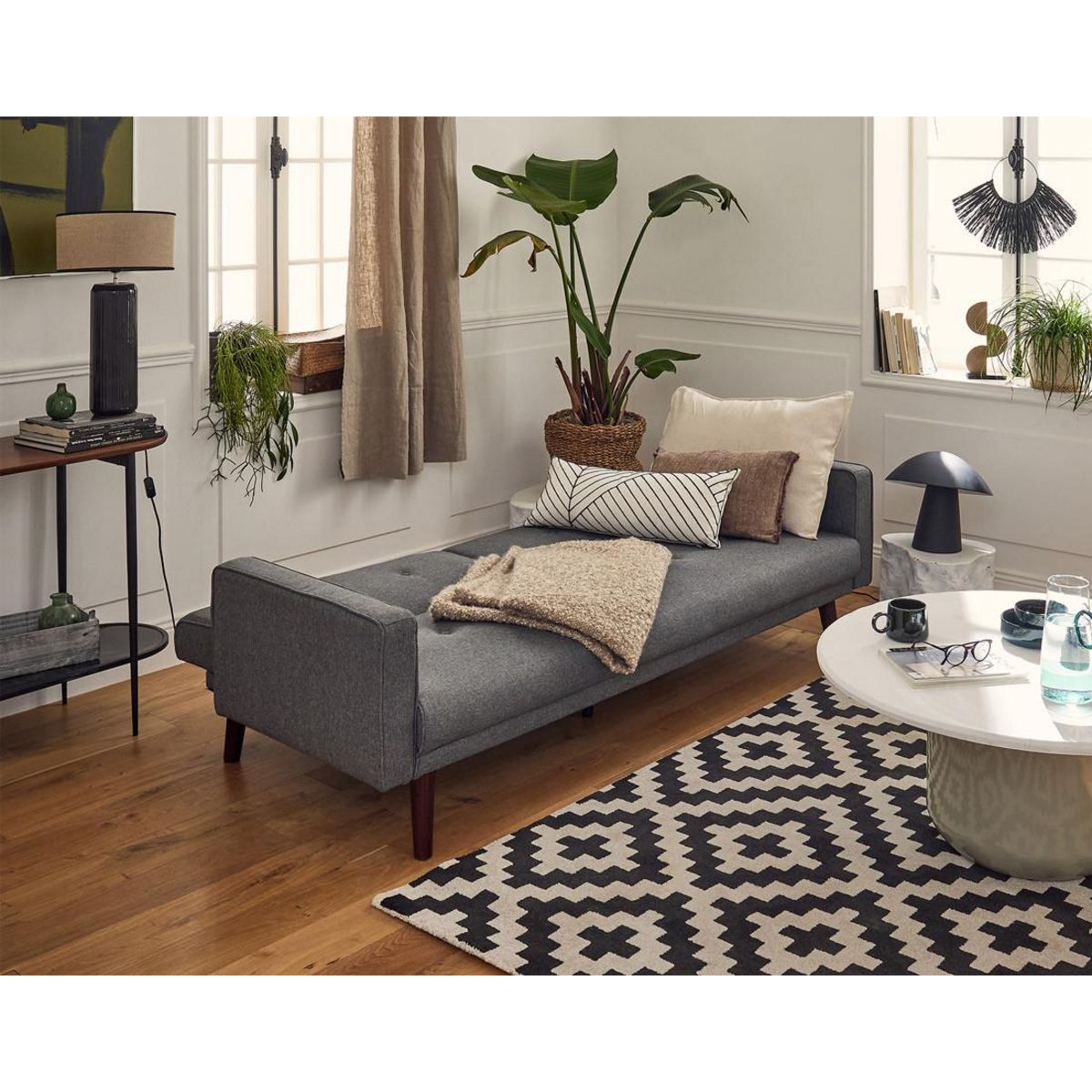 BEST MOBILIER Babylone - canapé convertible clic-clac - 2 places - en tissu