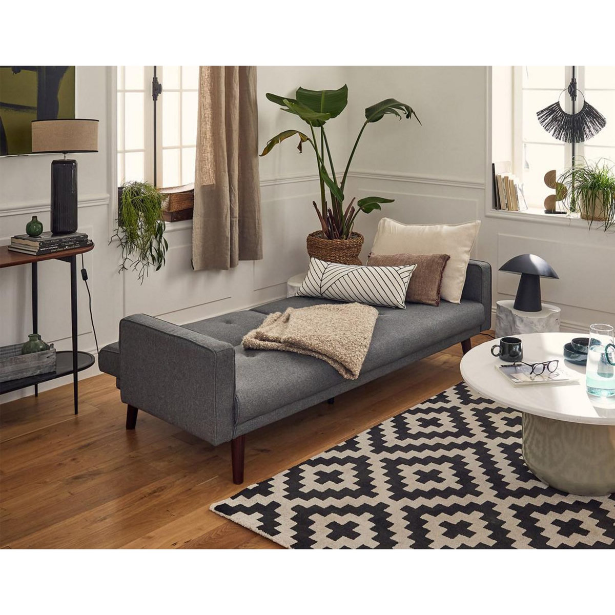 BEST MOBILIER Babylone - canapé convertible clic-clac - 2 places - en tissu