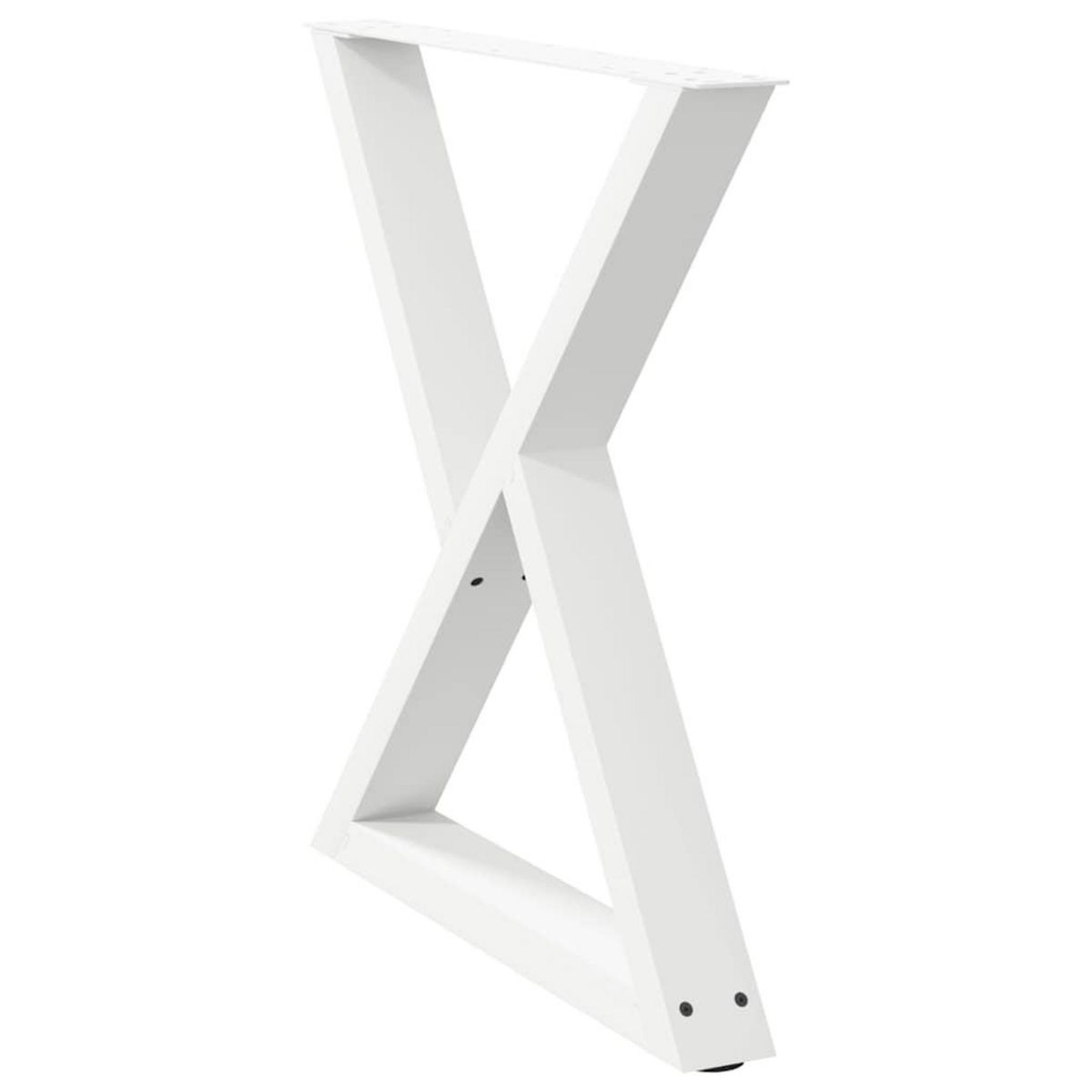 VIDAXL Pieds de table a manger 2 pcs blanc 80x(72-73,3) cm acier