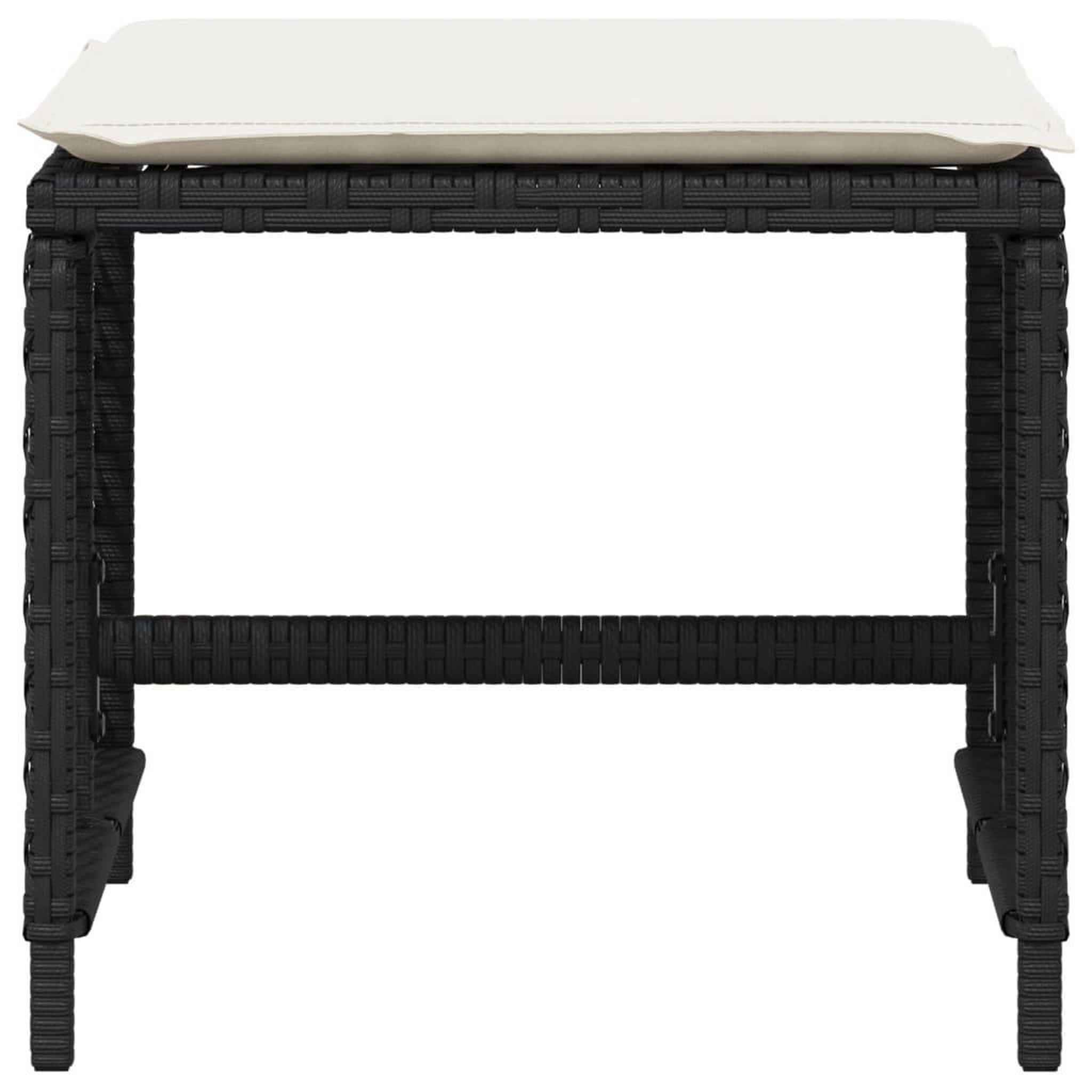Voir la diapositive 5 : VIDAXL Tabourets de jardin et coussins lot de 4 noir 41x41x36 cm rotin
