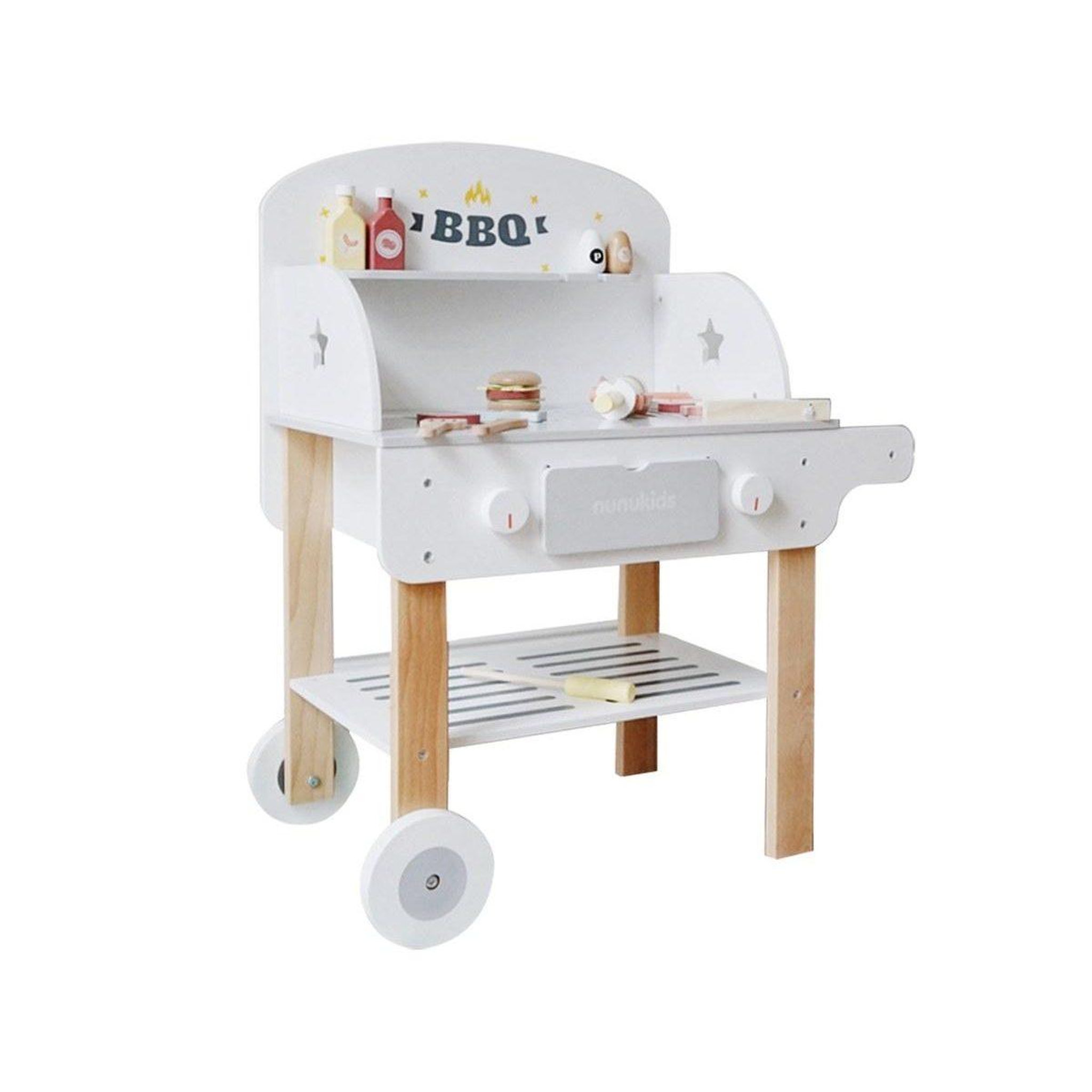 1001JOUETS Barbecue en Bois - Avec Accessoires - 75 cm