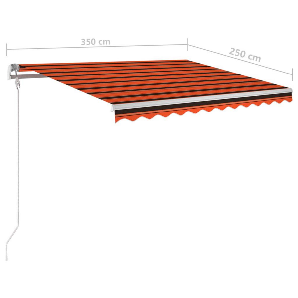 VIDAXL Auvent automatique capteur de vent/LED 350x250 cm Orange/marron