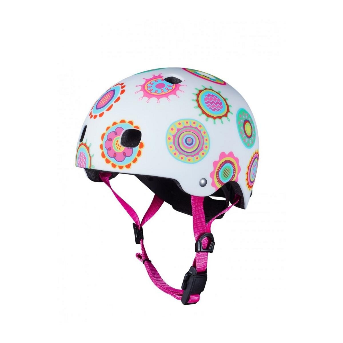 Micro Casque Vélo et Trottinette Doodle Dots  boucle magnétique  lumière LED intégrée  Taille M