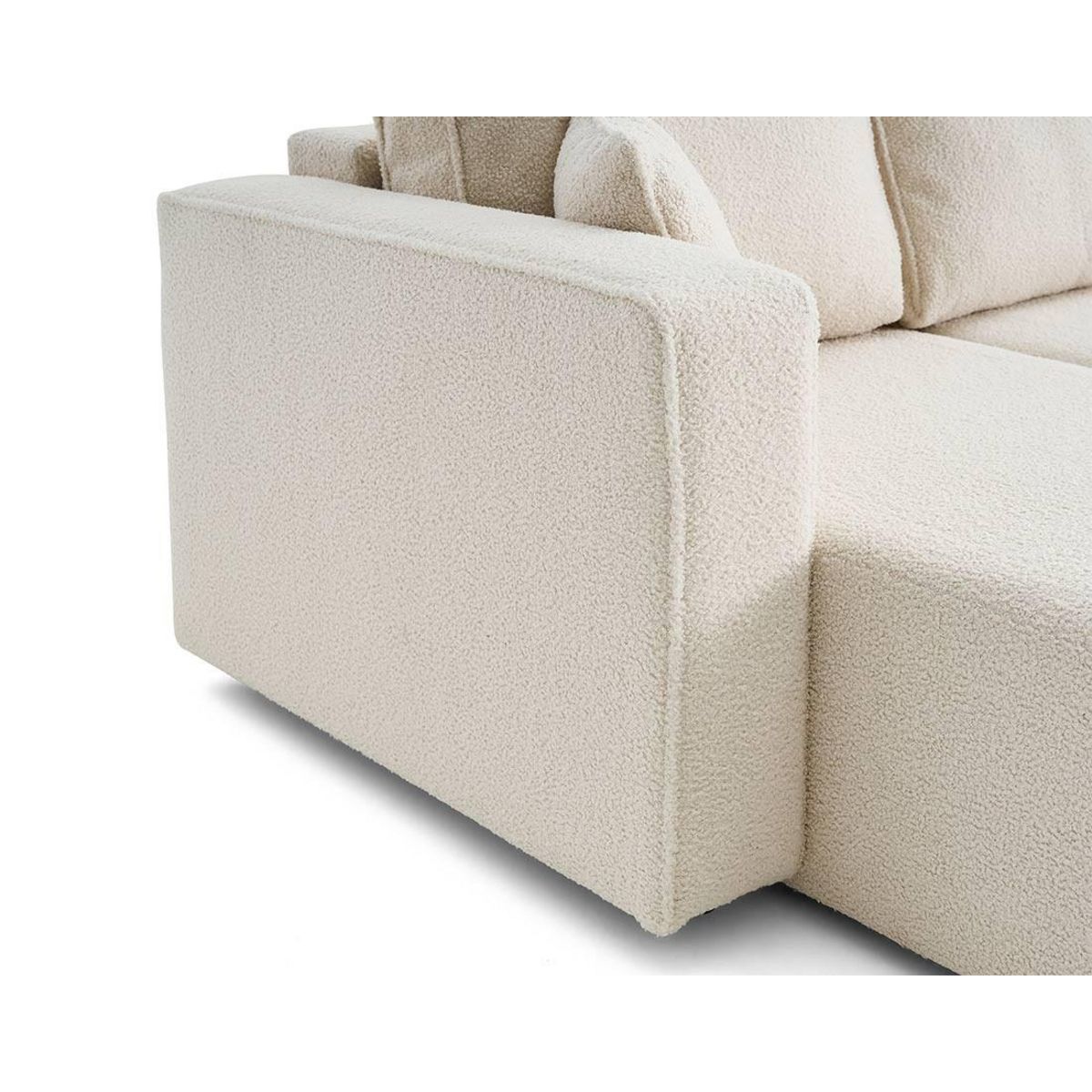 BEST MOBILIER Topaze - canapé d'angle réversible - 4 places - convertible avec coffre - en tissu bouclette