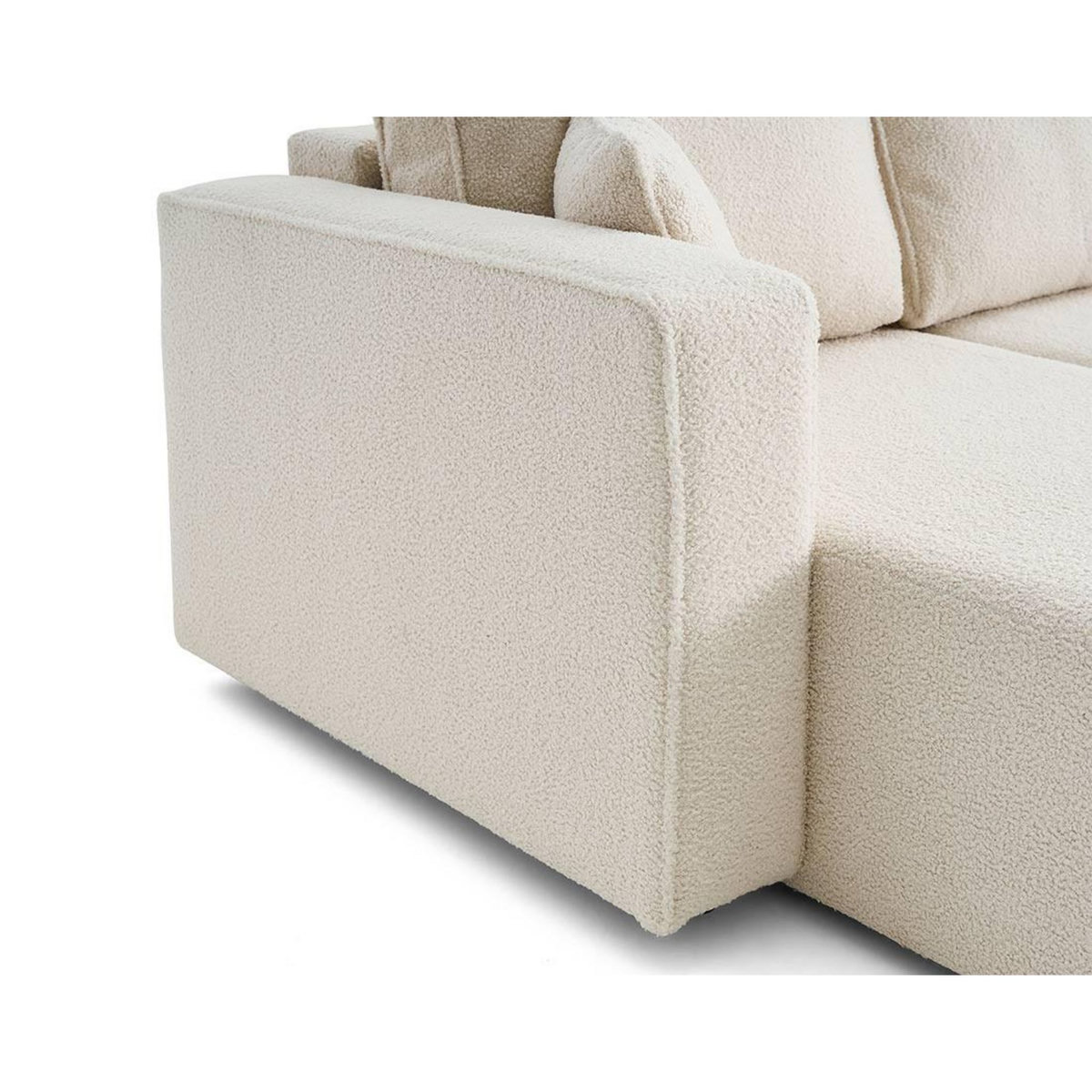 BEST MOBILIER Topaze - canapé d'angle réversible - 4 places - convertible avec coffre - en tissu bouclette