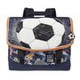 Voir la diapositive 1 : AUCHAN Cartable 36 cm polyester bleu foncé FOOTBALL STREET CODE