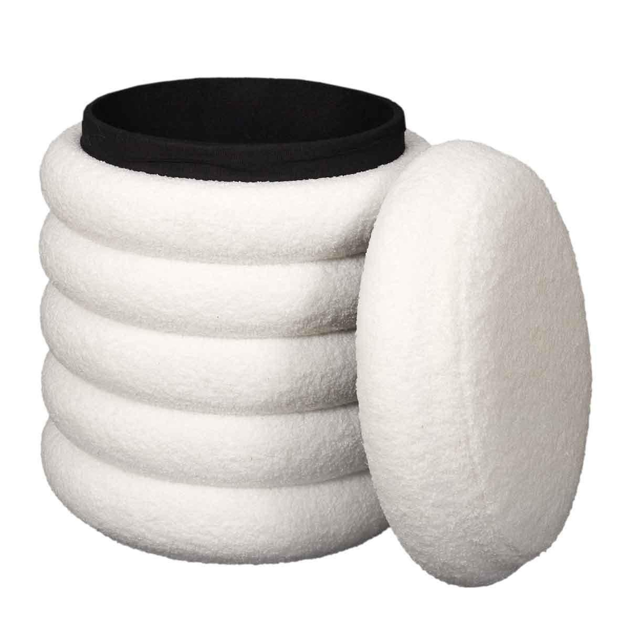 Voir la diapositive 2 : The Home Deco Factory Pouf & coffre de rangement  freya  43cm blanc