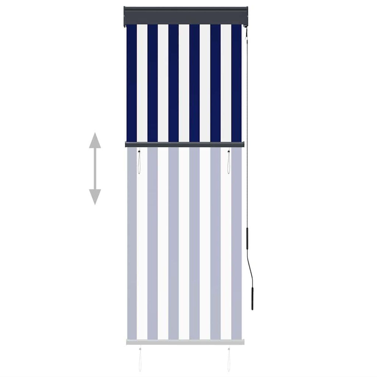 VIDAXL Store roulant d'exterieur 60x250 cm Bleu et blanc