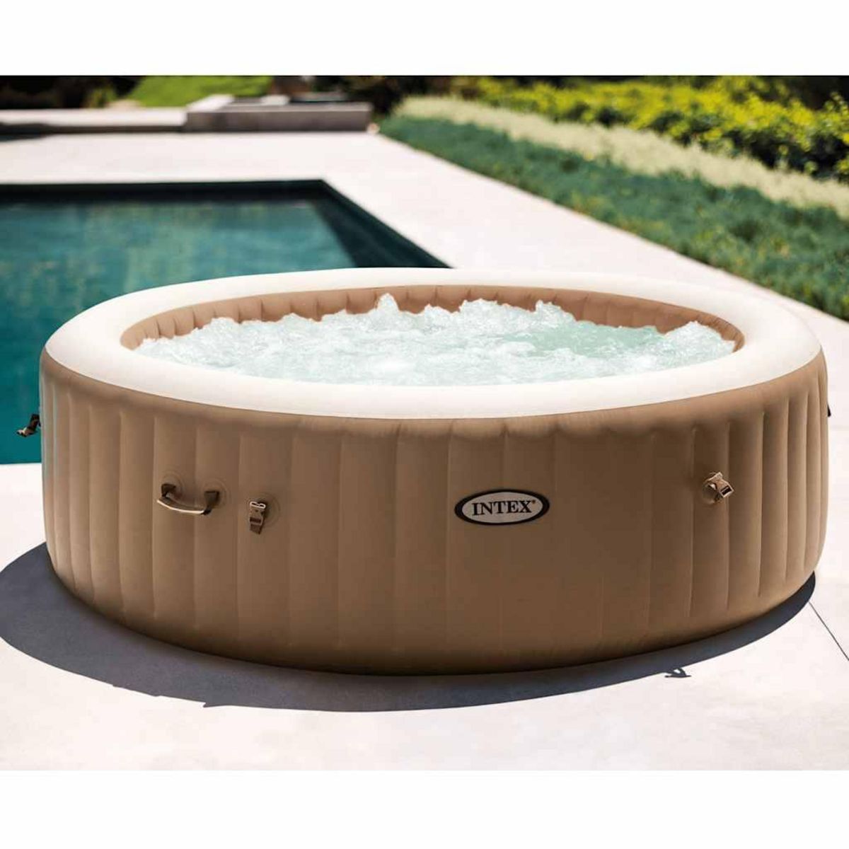 INTEX Intex Baignoire de massage a bulles ronde PureSpa 216x71cm 6 personnes