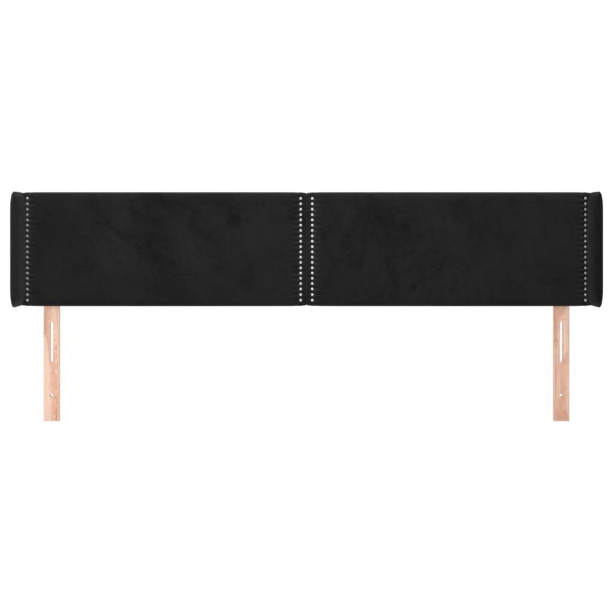 VIDAXL Tete de lit avec oreilles Noir 163x16x78/88 cm Velours