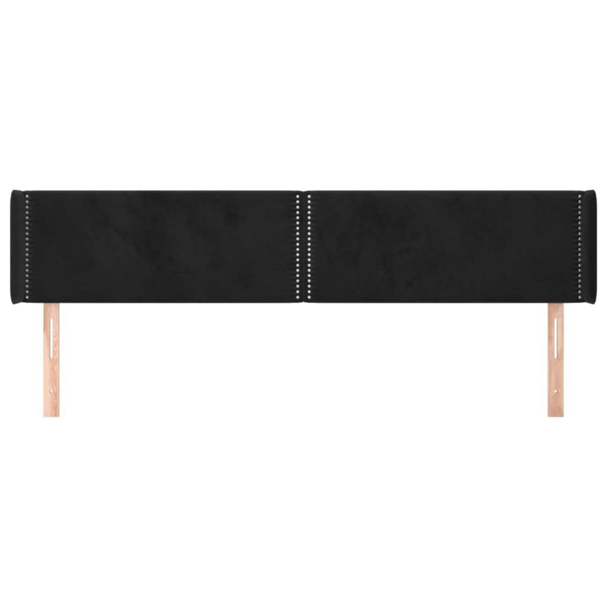 VIDAXL Tete de lit avec oreilles Noir 163x16x78/88 cm Velours