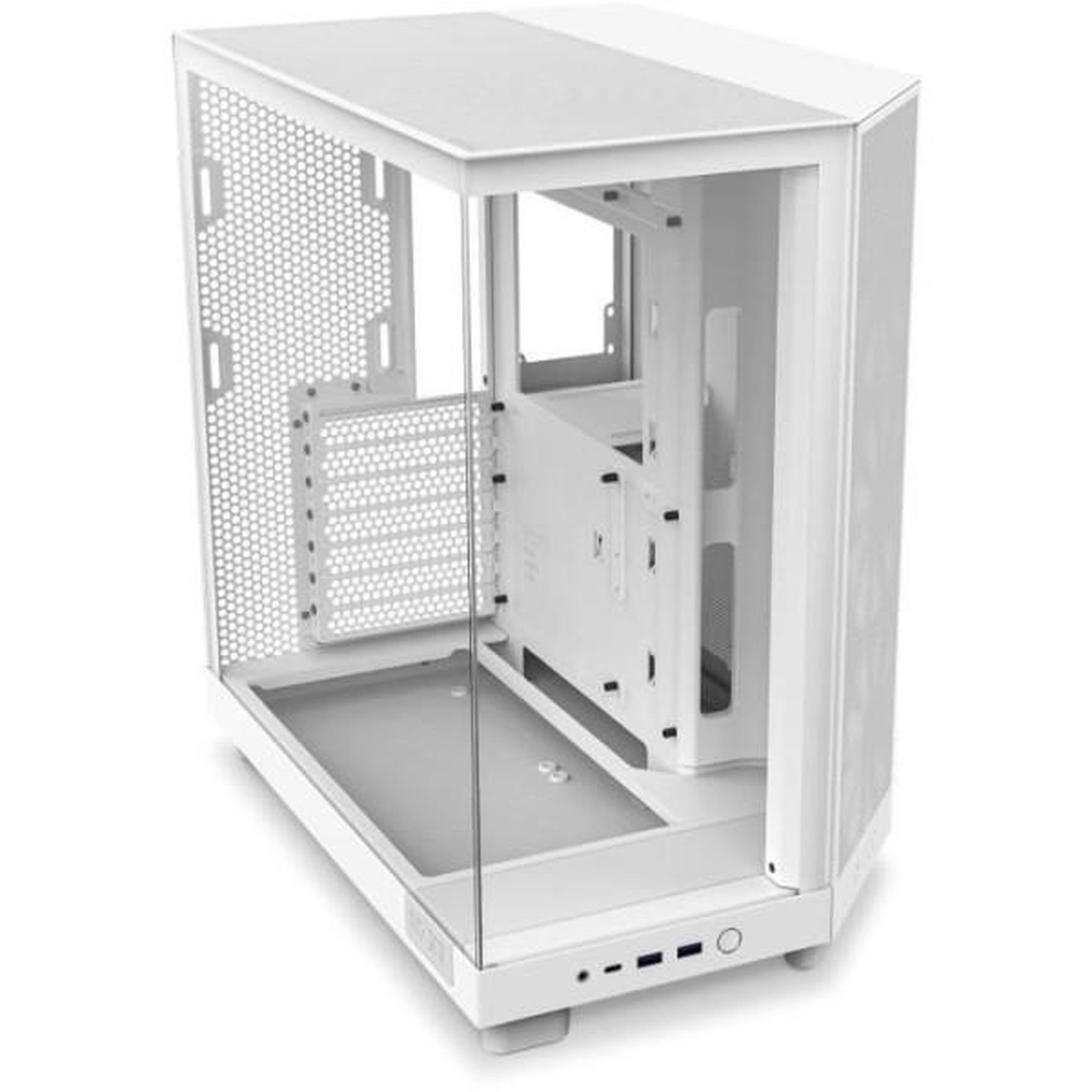 Voir la diapositive 2 : NZXT Boitier moyen-tour - nzxt - h6 flow rgb - double chambre - ventilateurs rgb inclus - blanc