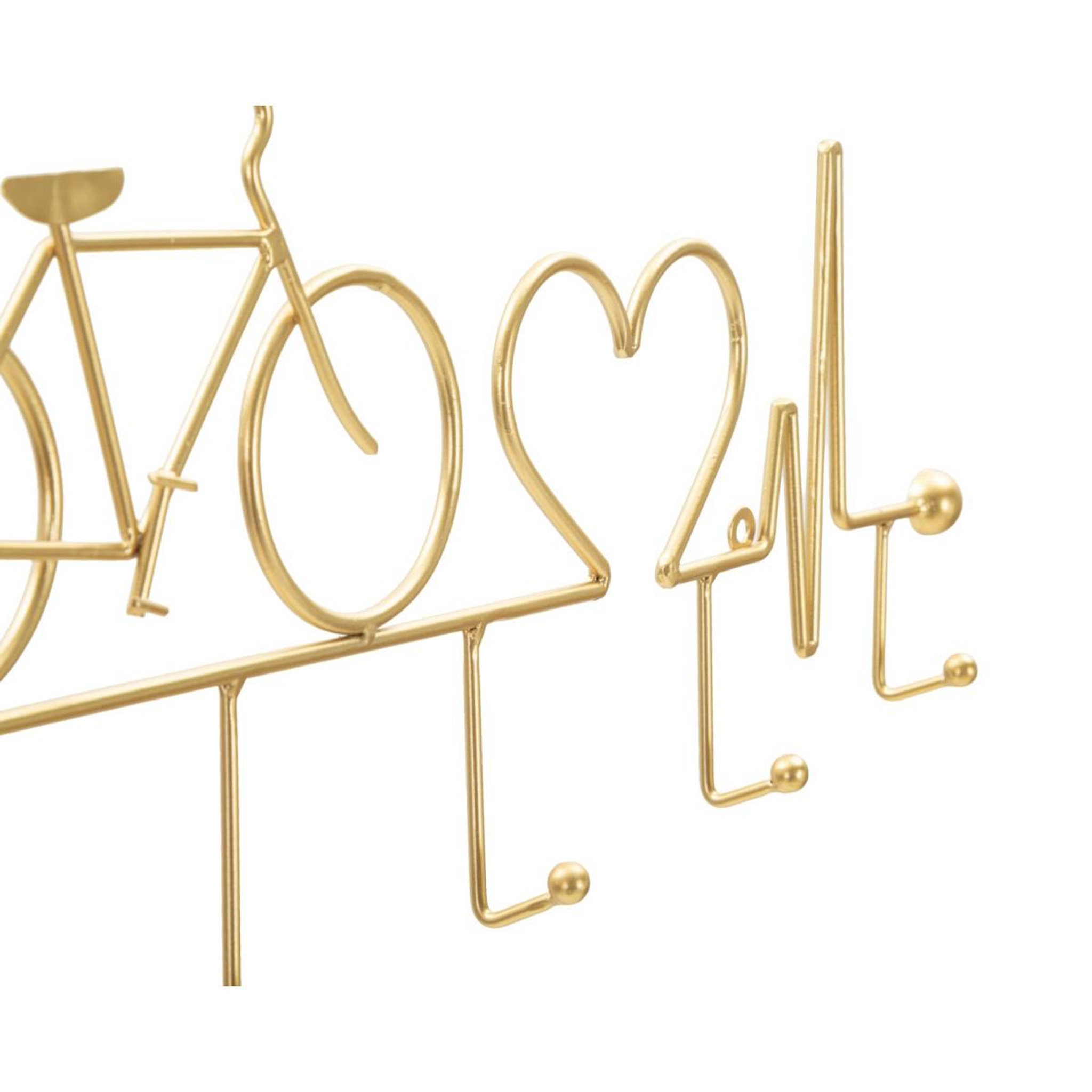 Voir la diapositive 2 : Paris Prix Patère murale en métal  bicycle  59cm or