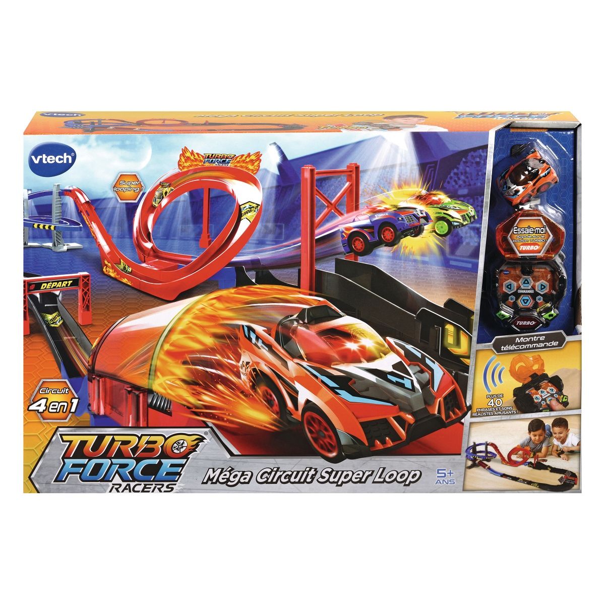 VTECH Mega circuit super looping + 1 voiture télécommandée + 1 montre - Turbo Force