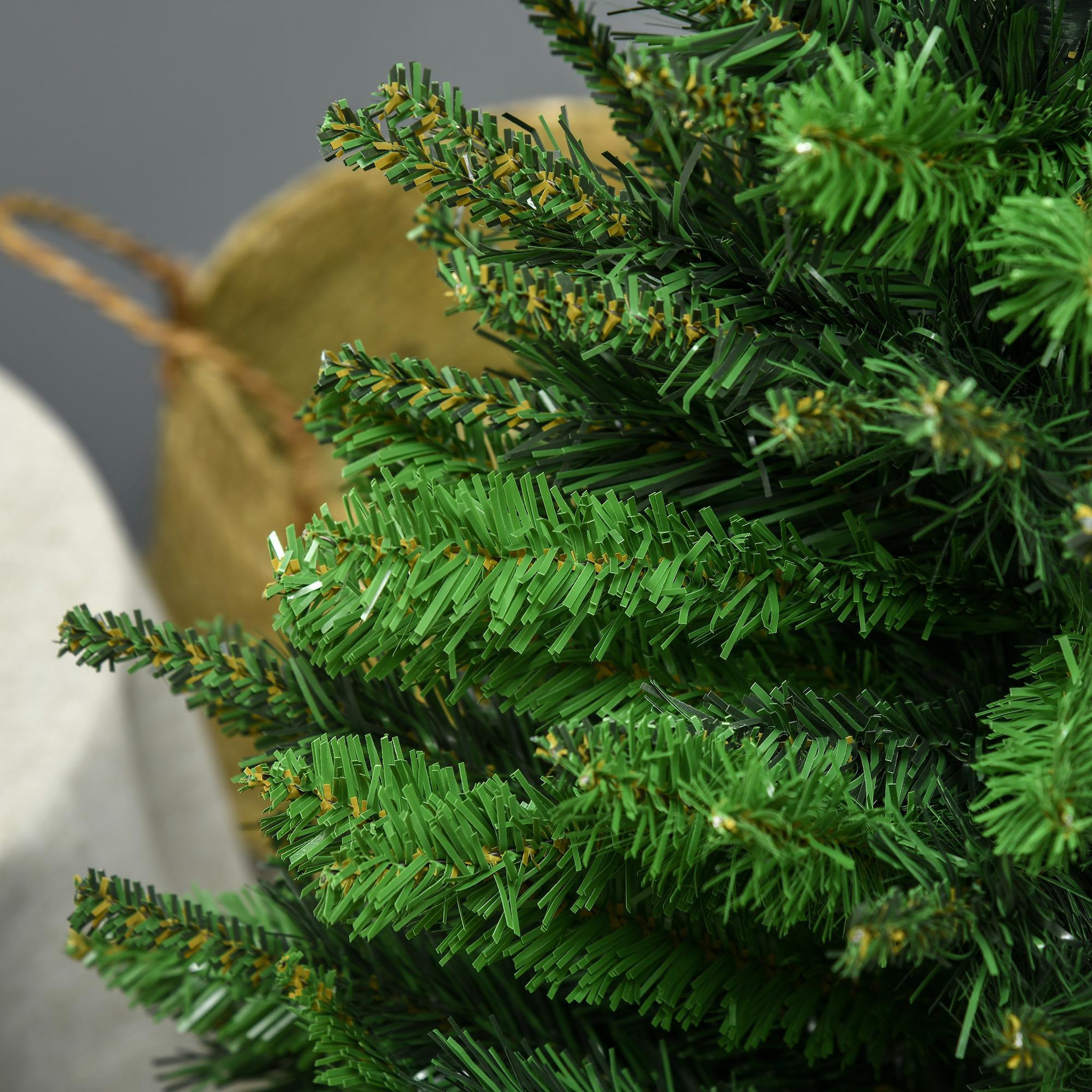 Voir la diapositive 5 : HOMCOM Sapin de noël artificiel avec 310 branches, support en acier, arbre de noël artificiel avec socle pliable en acier, hauteur 120 cm, vert