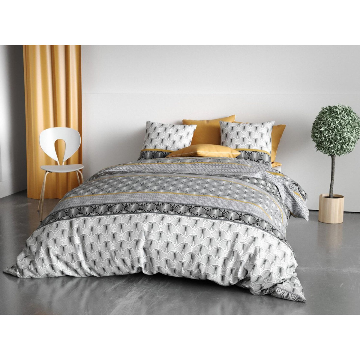 Les Ateliers du Linge Parure housse de couette sakigold