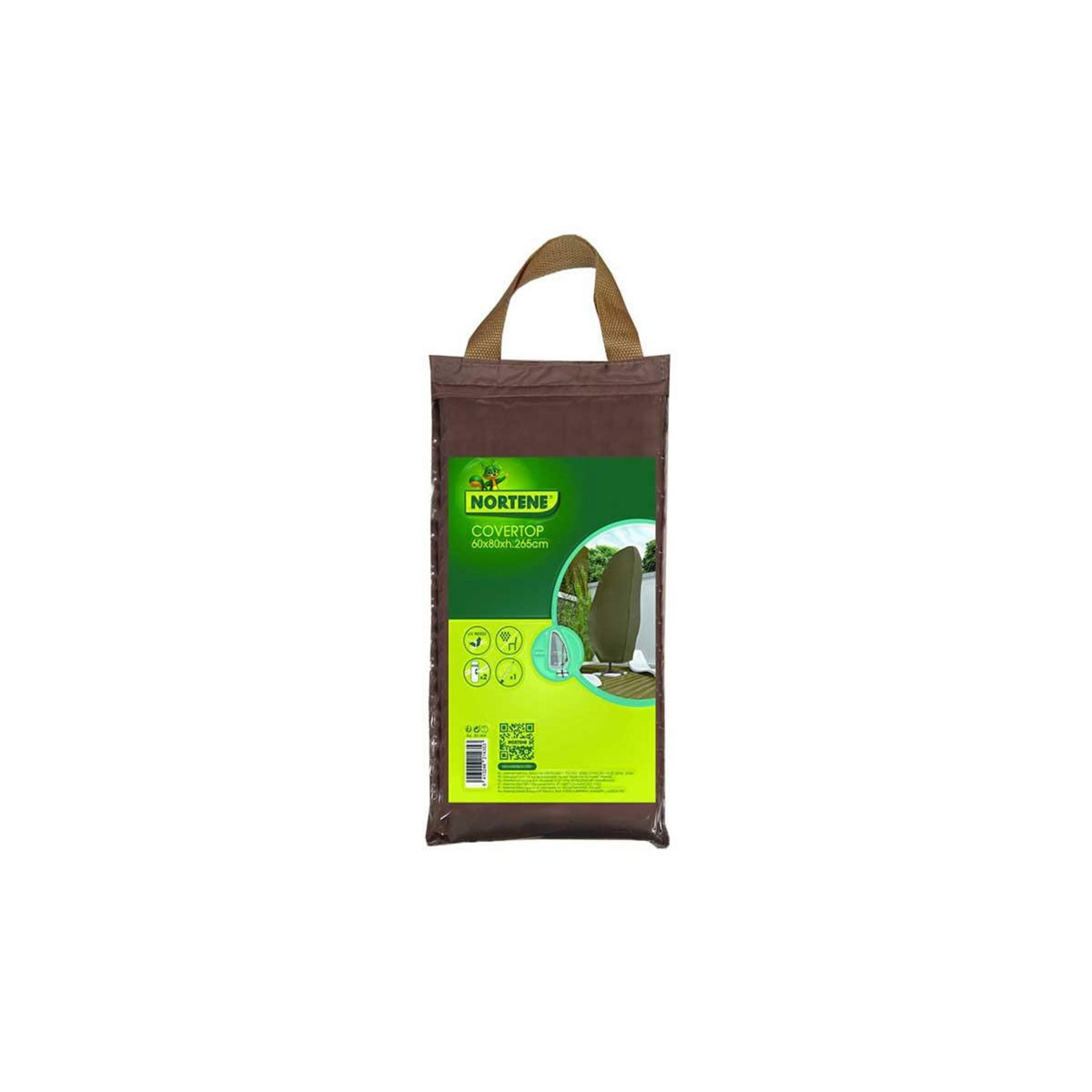 Nortene Housse de protection parasol déporté COVERTOP - Taupe - 60 x 80 x 265 cm