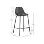 Voir la diapositive 4 : Rendez vous déco Lot de 2 chaises pour îlot central 65 cm en cuir synthétique gris-Henrik
