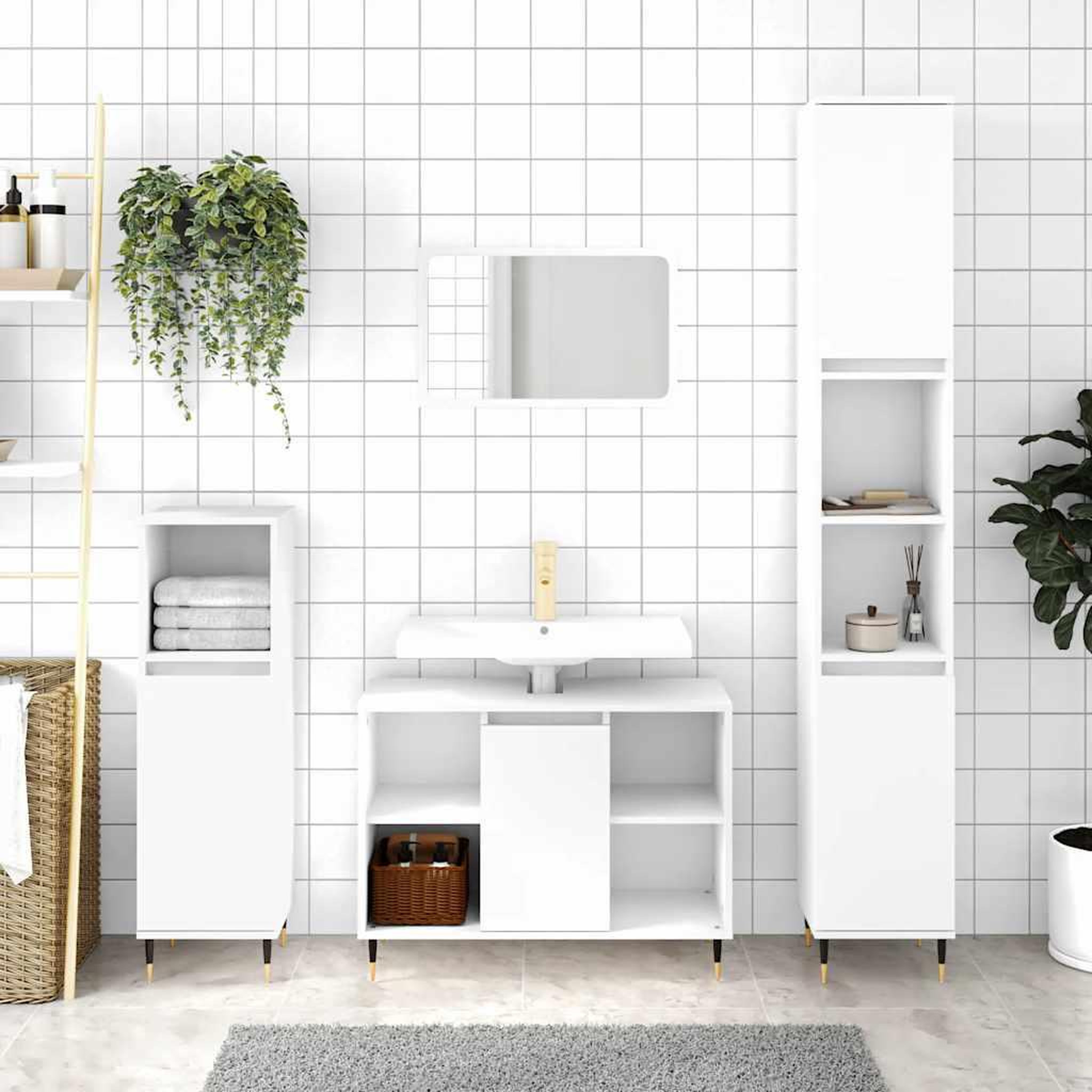 VIDAXL Armoire de salle de bain blanc 80x33x60 cm bois d'ingenierie