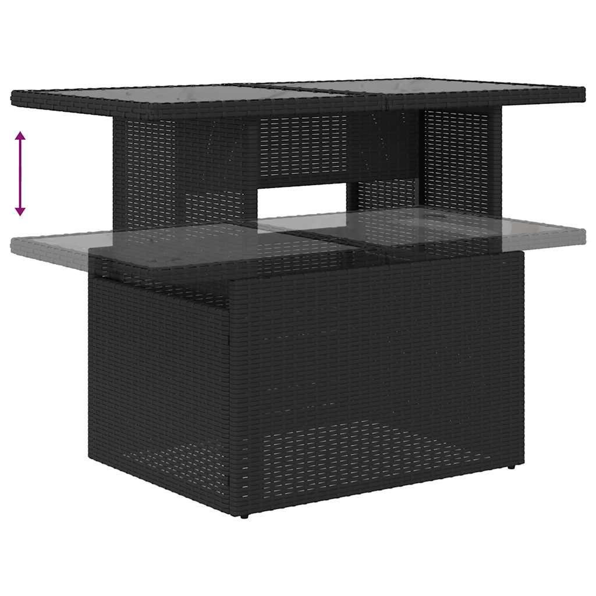 Voir la diapositive 5 : VIDAXL Salon de jardin 8 pcs avec coussins noir resine tressee