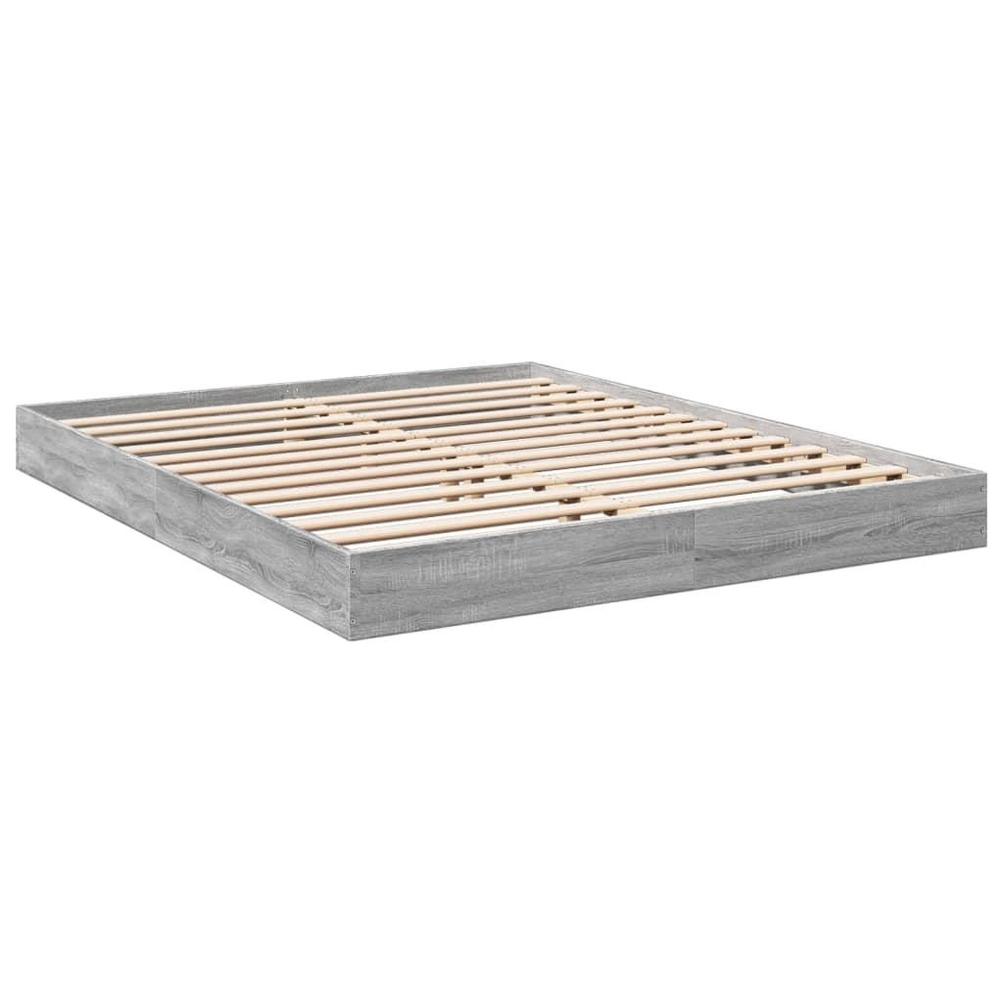 Voir la diapositive 3 : VIDAXL Cadre de lit sans matelas sonoma gris 160x200cm bois ingenierie