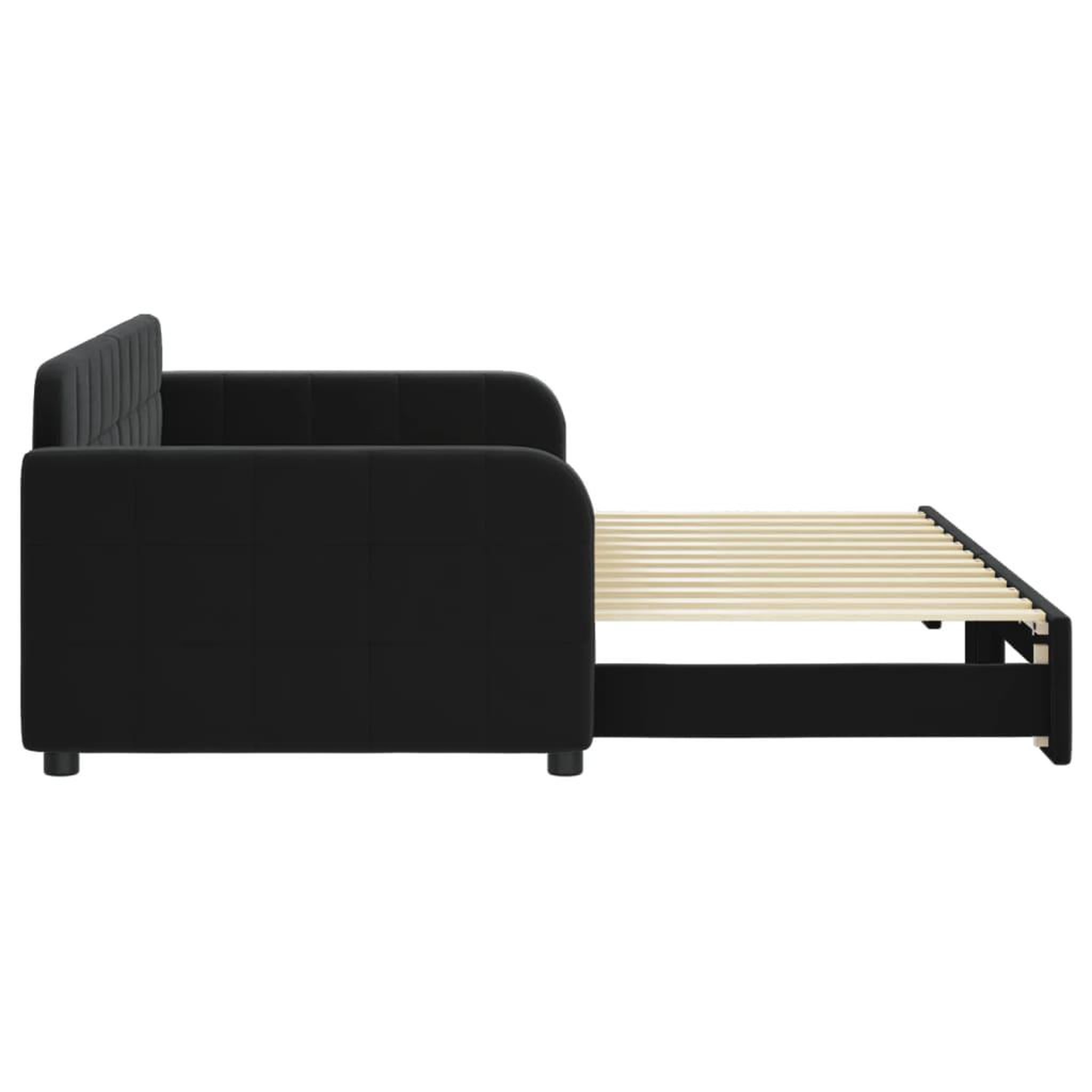 Voir la diapositive 4 : VIDAXL Lit de jour avec gigogne sans matelas noir 90x200 cm