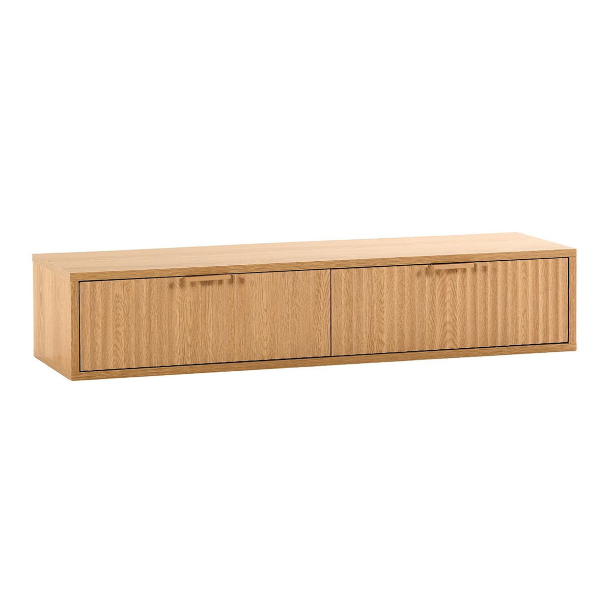 VS VENTA-STOCK Table console flottante Lluvia 2 tiroirs effet Chêne