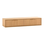 VS VENTA-STOCK Table console flottante Lluvia 2 tiroirs effet Chêne