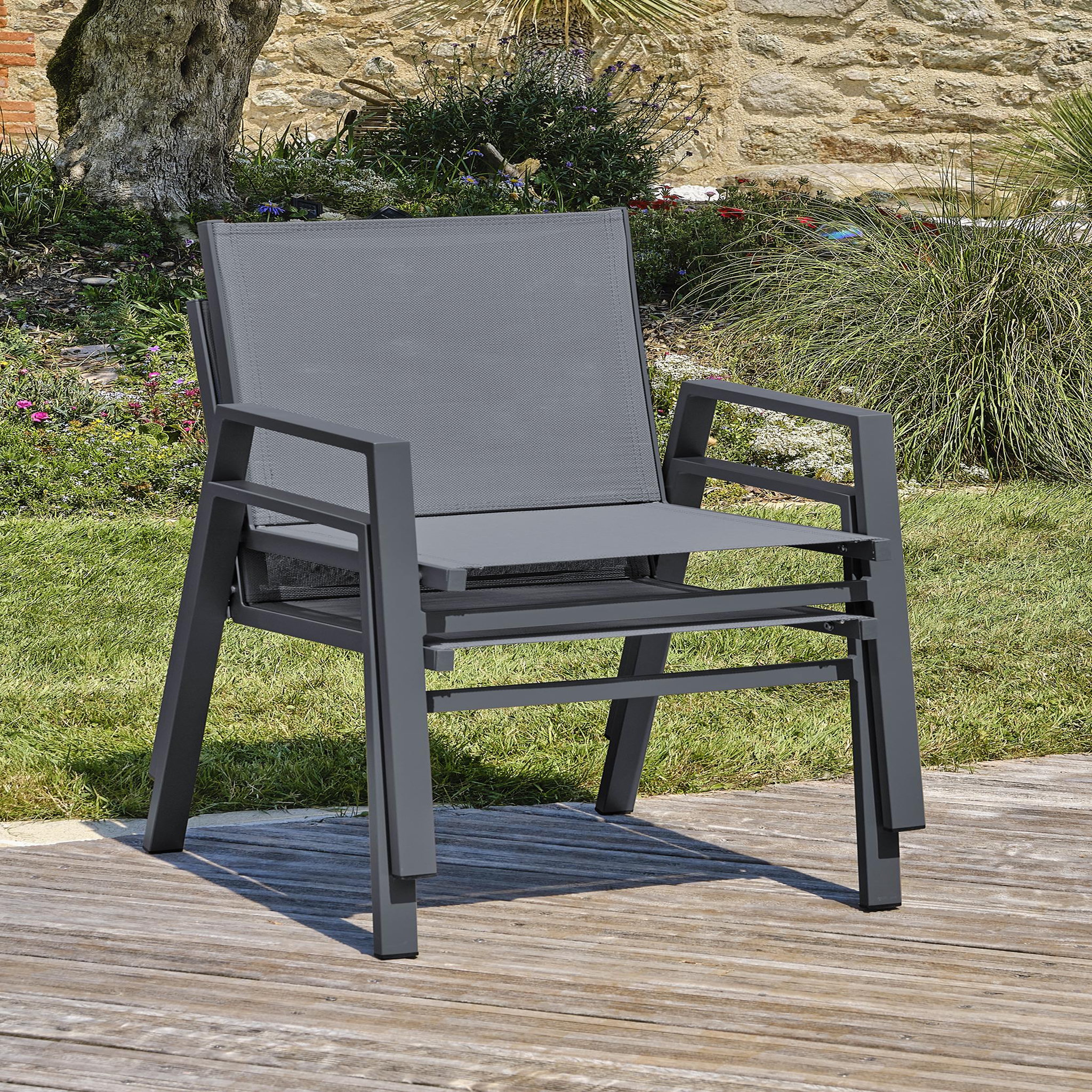Voir la diapositive 3 : DCB GARDEN Fauteuil de jardin empilable en aluminium