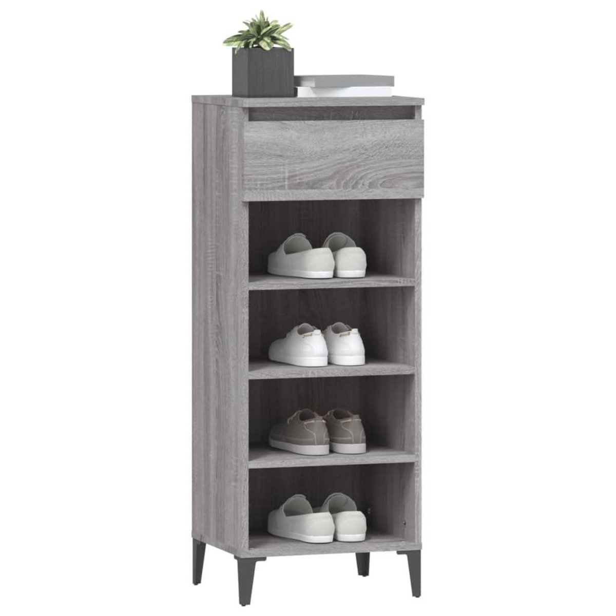 VIDAXL Etagere a chaussures Sonoma gris 40x36x105 cm Bois ingenierie