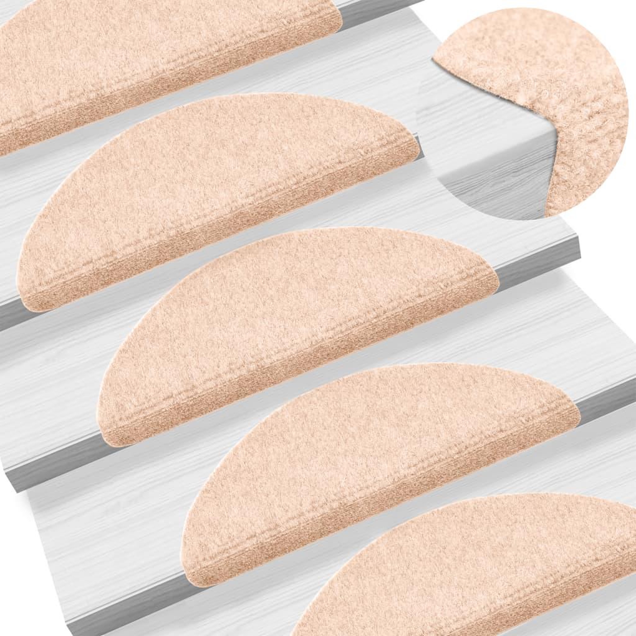 Voir la diapositive 1 : VIDAXL Tapis d'escalier auto-adhesif Poinçon aiguillete 15 pcs Marron