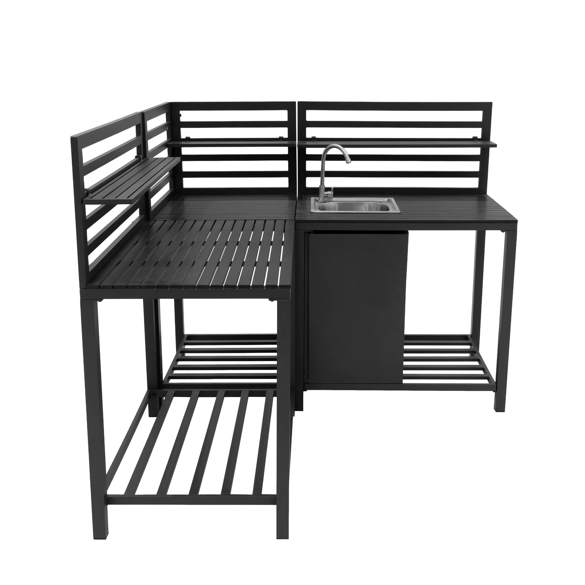 Voir la diapositive 4 : KUKOO Ensemble de cuisine extérieure 3 pièces en aluminium