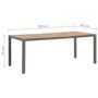 Voir la diapositive 6 : VIDAXL Table de jardin Gris 190x90x75cm Resine tressee et acacia