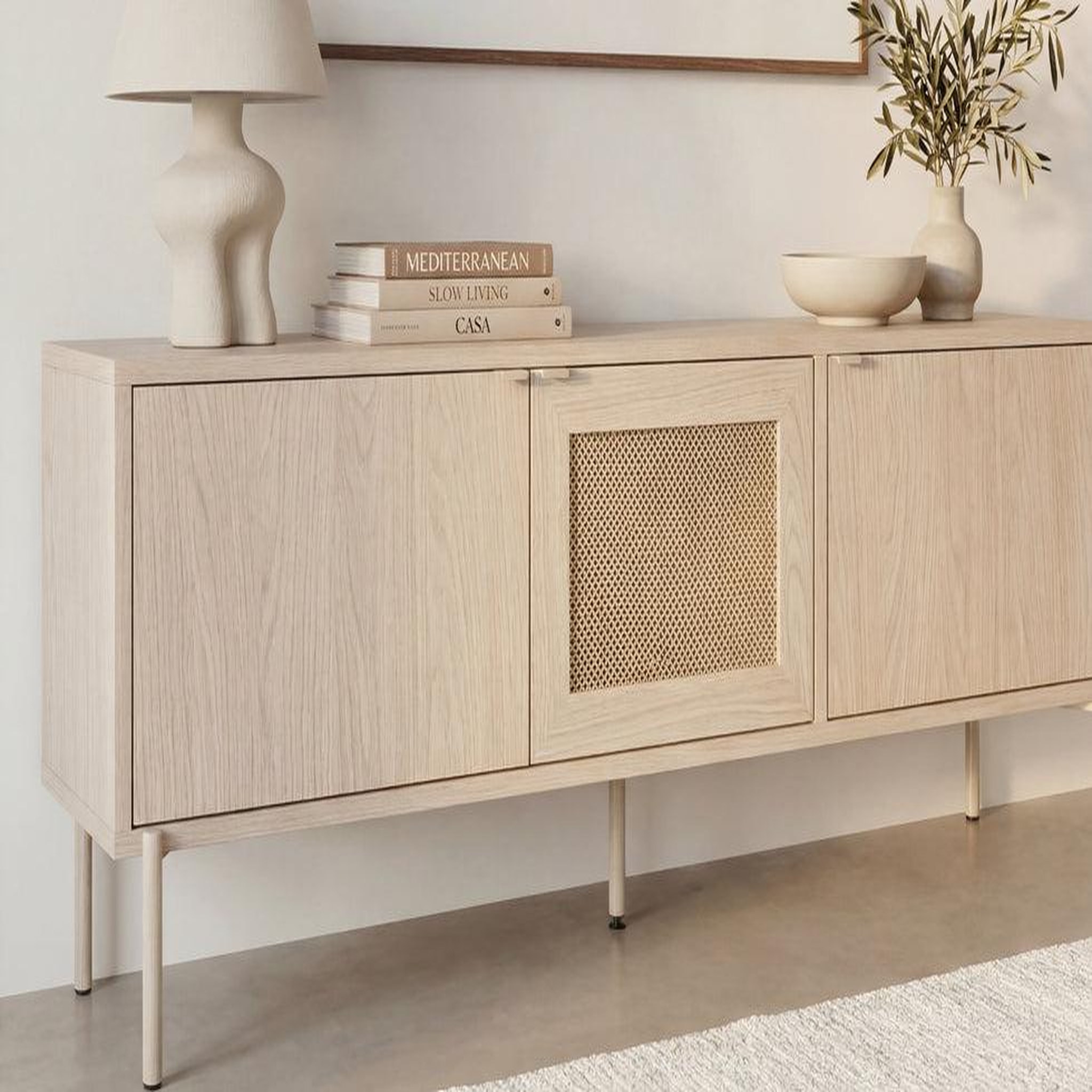 Voir la diapositive 2 : CASANOVA PARIS Vira - meuble tv 164cm en mélamine beige