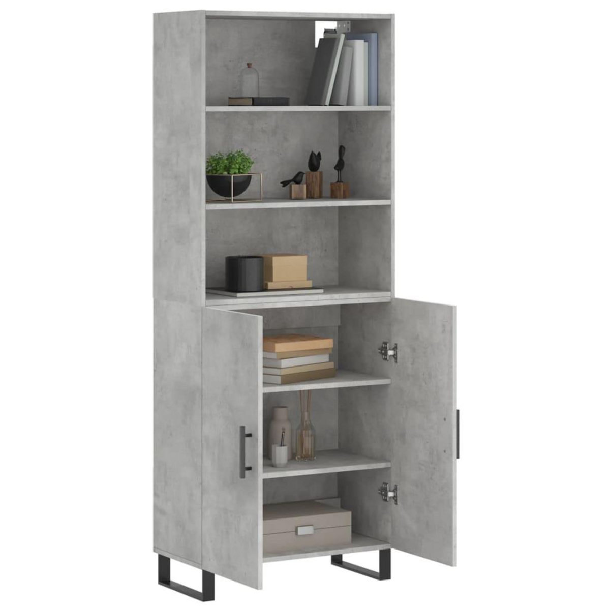 VIDAXL Buffet haut Gris beton 69,5x34x180 cm Bois d'ingenierie