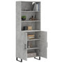 Voir la diapositive 3 : VIDAXL Buffet haut Gris beton 69,5x34x180 cm Bois d'ingenierie