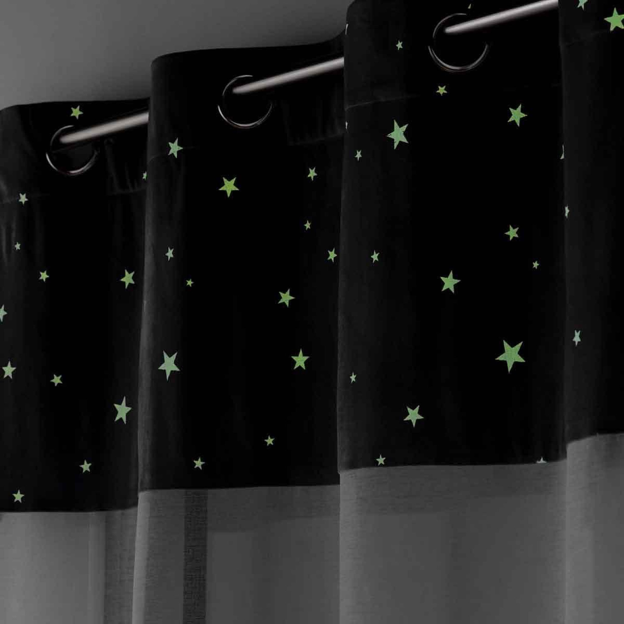 Voir la diapositive 5 : Douceur d'Intérieur Rideau voilage phosphorescent  moonlight  140x240cm gris