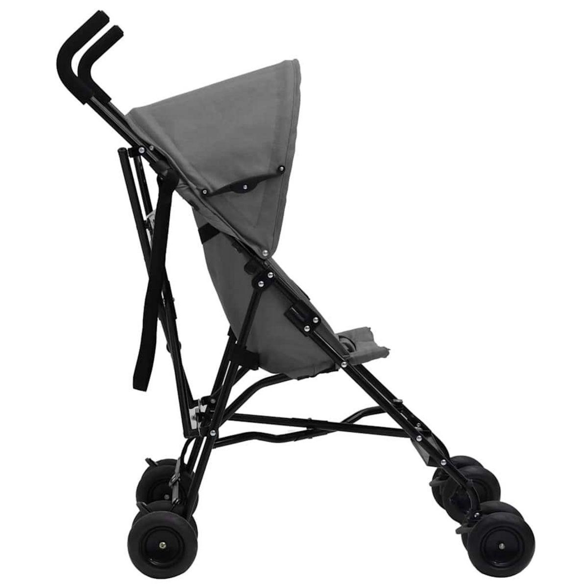 VIDAXL Poussette bebe Gris clair et noir Acier